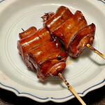 鳥田中 - 黒薩摩鶏のレバー　タレの照りがすごくて弾力もありとても美味しいです