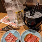 Taishuu Yakiniku Horumon Tenyou - ハラミ2人前とサワー飲み放題セット