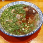 蘭州拉麺 一天一面 - 蘭州拉麺(パクチー有、葉ニンニク有、辣油多め)