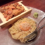 うにのパスタ。これうまーーーー！確か１３８０円
