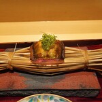 銀座 しのはら - 穴子つと蒸し、柴漬けの飯蒸し