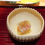 銀座 しのはら - 半生車海老、カラスミ、なます、子持ち昆布