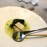 RiVi - 6.蒸し舌平目 おかわかめ アゴの出汁 発酵米の酸味 青ゆずオイル