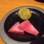 三笠会館 聖せき亭 - ご飯、味噌椀、香の物