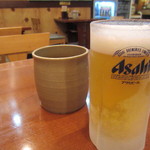 神戸新開地 元祖串かつ 八喜為 - キンキンに冷えたビール（通常￥450）