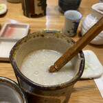 手打ち蕎麦・鮨 いまふく - ドロドロ濃厚な別仕立て蕎麦湯　おろし生姜が美味しい