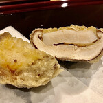 天ぷら たけうち - 原木椎茸と帆立貝柱