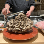 銀座 大石 - どでけえ舞茸！まくぼっくりやありませんで！