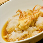 日本橋 蕎ノ字 - ◆車海老の頭
      ☆二つ目は天つゆで頂く。