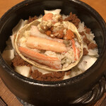 丸太町やんがす - コッペ蟹ご飯　土鍋で。取り分けて出して下さります