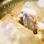 華楽 - 【2021.12】デザート・モンブラン大福(税込400円)のカット断面