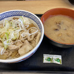 Yoshinoya - ねぎ塩豚丼並としじみ汁