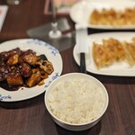 Bamiyan - 黒酢豚とライス＆餃子