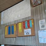 辰味食堂 - 壁に書かれたお食事メニュー