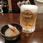 酒仙ひむか - ビール500円、お通し