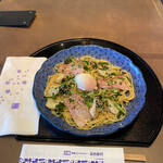 洋麺屋 五右衛門 - 「イベリコ豚と冬野菜づくしのよくばりスパゲッティー（醤油バター）」1,280円税込み♪