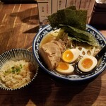 和風楽麺 四代目 ひのでや - ひのでやラーメン（全部のせ） ＋ ミニ帆立御飯