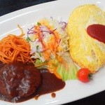 グリルストウ - オムライスとハンバーグセット９２４円♪