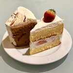 隠れ家ダイニング ソラマ - チョコシフォンケーキ、苺のショートケーキ