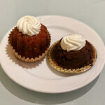 隠れ家ダイニング ソラマ - サバラン＠アルコールは弱めでじゅんわり、スフレガトーショコラ＠とろけるスフレ感のビターチョコ