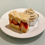 隠れ家ダイニング ソラマ - フレジェ＠表面さっくりビスキュイに大粒苺にムースリーヌ