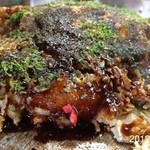 お好み焼吉野 - 2012.12.16(日)11時40分予約 スジ玉とオムライスそば、スジ入りd(^_^o)