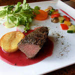 手打ち蕎麦とフレンチの やな木 - ＜2012年12月＞千屋牛のロティー、ラズベリーの黒七味ソース