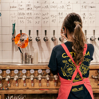 ズラリと並ぶビアタップ❗️20種もの【樽生クラフトビール！】