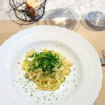 La Brianza - からすみ(自家製天日干し初日)スパゲティ。カラスミにフレッシュさプチプチ舌触りいんげん豆のほくほく(*^^*)