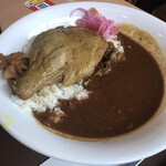 すき家 - カレー 並＋ホロホロチキン（ピンクはオニオン）