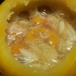 しのはら - 香住蟹とウニのゆず蒸し。なめこの食感がいいんです。