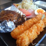 Yakiniku Yamato - ジャンボ海老フライ＆自家製ハンバーグ