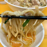 ラーメンエース - 生たまごつけて麺リフトアップ