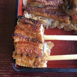 源与門 - おぉぉぉ〜〜〜美味いなぁ〜〜〜
      
      タレも甘くはなくスッキリ。
      
      バリッとした食感の後にふっくらした鰻。
      
      白焼き食ってるような感じさえする。
      
      
      