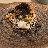 鮨まつもと - 白子のビーフン和えウニとイクラ乗せ