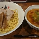 らーめん一途 - 辛にんにくつけ麺980円(税込)