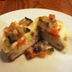 ラ･マンチーナ - バカラ（干し鱈）を詰めた椎茸のオーブン焼き