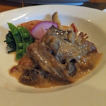 若鶏モモ肉とポルチーニ茸のフリカッセ