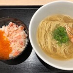 麺屋一燈 - 蟹そばとズワイガニほぐし身とイクラまみれご飯