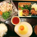 福市 - 博多地鶏タタキと唐揚げの定食
