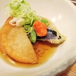 酒菜と炭 てりや - 芋もちとナスの揚げ出し