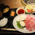 Kurogewagyuu Yakiniku Ichi - 黒毛和牛カルビ焼肉定食1,078円 202112