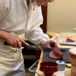 兄弟寿し - 迷い鰹を切る！