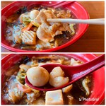 香香 - 上 豚肉
下 剥き海老と鶉の卵