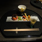 登別温泉郷 滝乃家 - 先　附　湯葉　べっこうあめ　雲丹酒煮