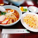 わかみや - ラーメン半チャーハンセット