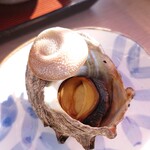 冨士見亭 - 鯵の塩焼き定食のサザエの壺焼き