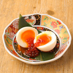 Ranou soft-boiled egg with salmon roe pickled in soy sauce