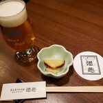 jikyuuantsukubasouteuchisobaizakayashushu - ビール 660円・お通し 400円