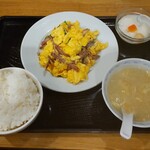 佳名℃ - 日替り（叉焼と玉子の炒め）　605円